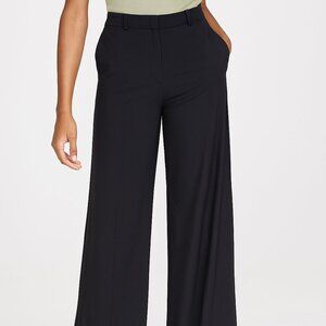 Coldwater Creek Natural Fit Wide Leg Trousers Black Size 10L EUC